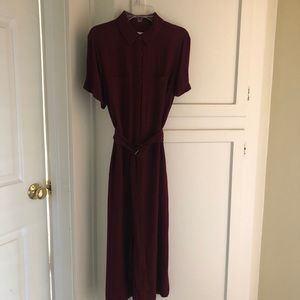 Midi Button down Dress w belt